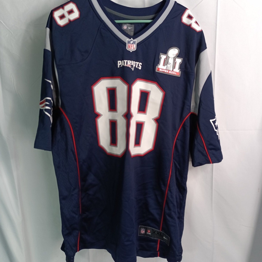 Nike On Field Patriots Martellus Bennett #88 Jersey Mens XXL Super Bowl LI Patch